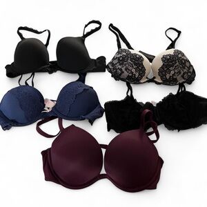 Women’s Push-Up Bra - Black, Navy, Burgundy, Beige Lace